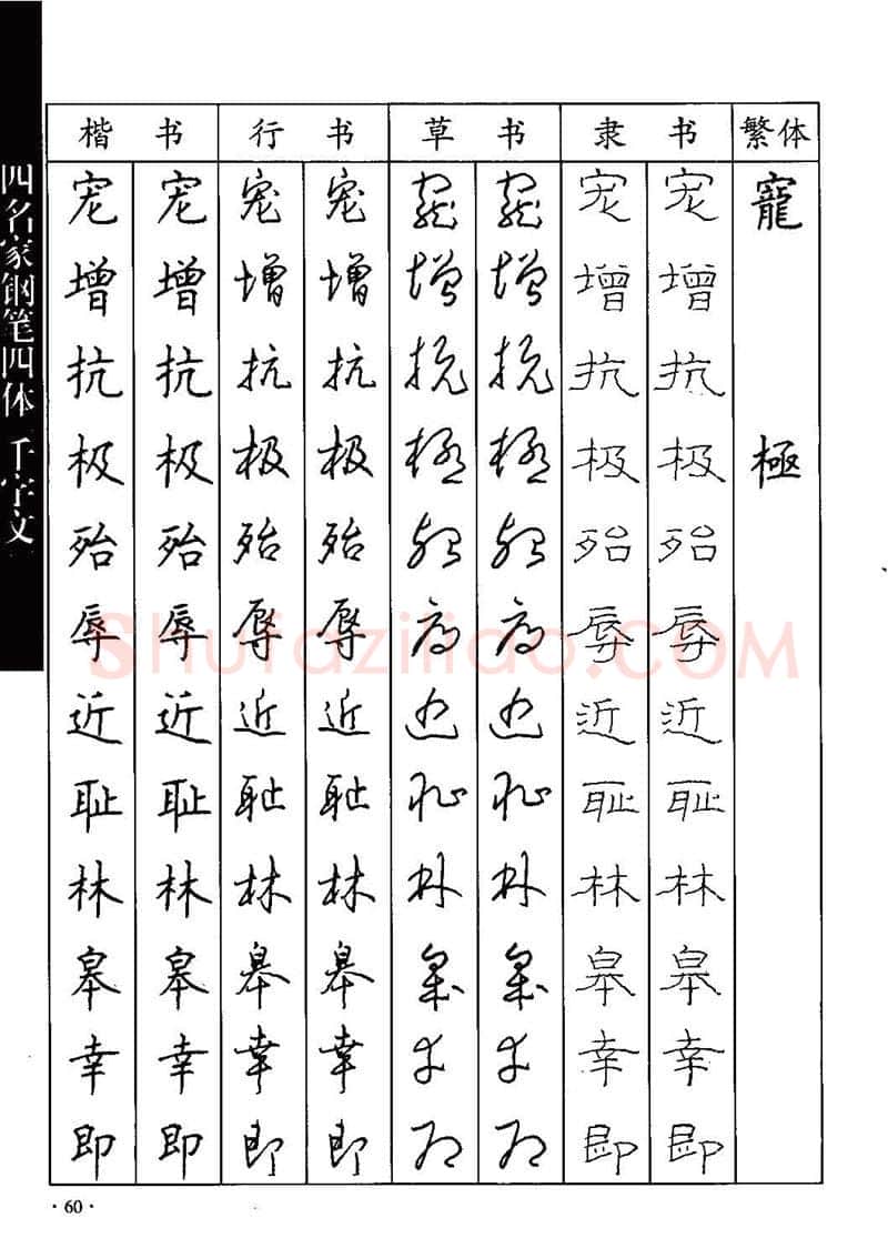 顾仲安硬笔硬笔字帖,摘自顾仲安-沈鸿根等四名家钢笔四体《千字文》