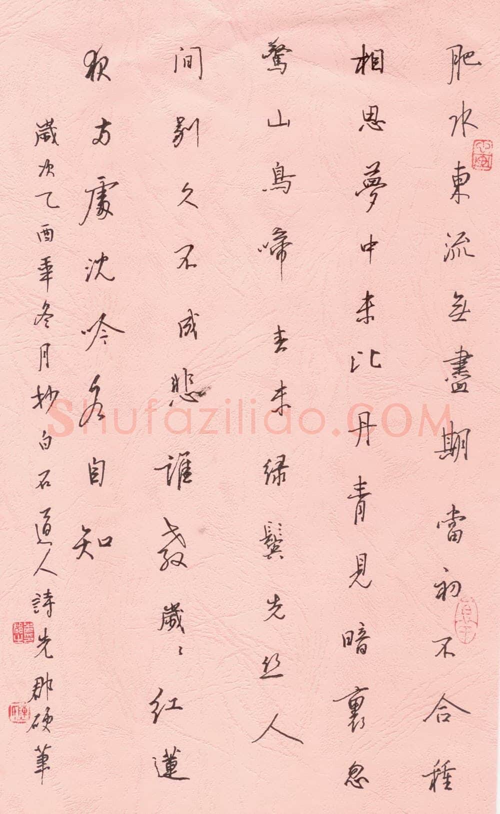 陈先郡硬笔行书抄白石道人诗,硬笔书法作品
