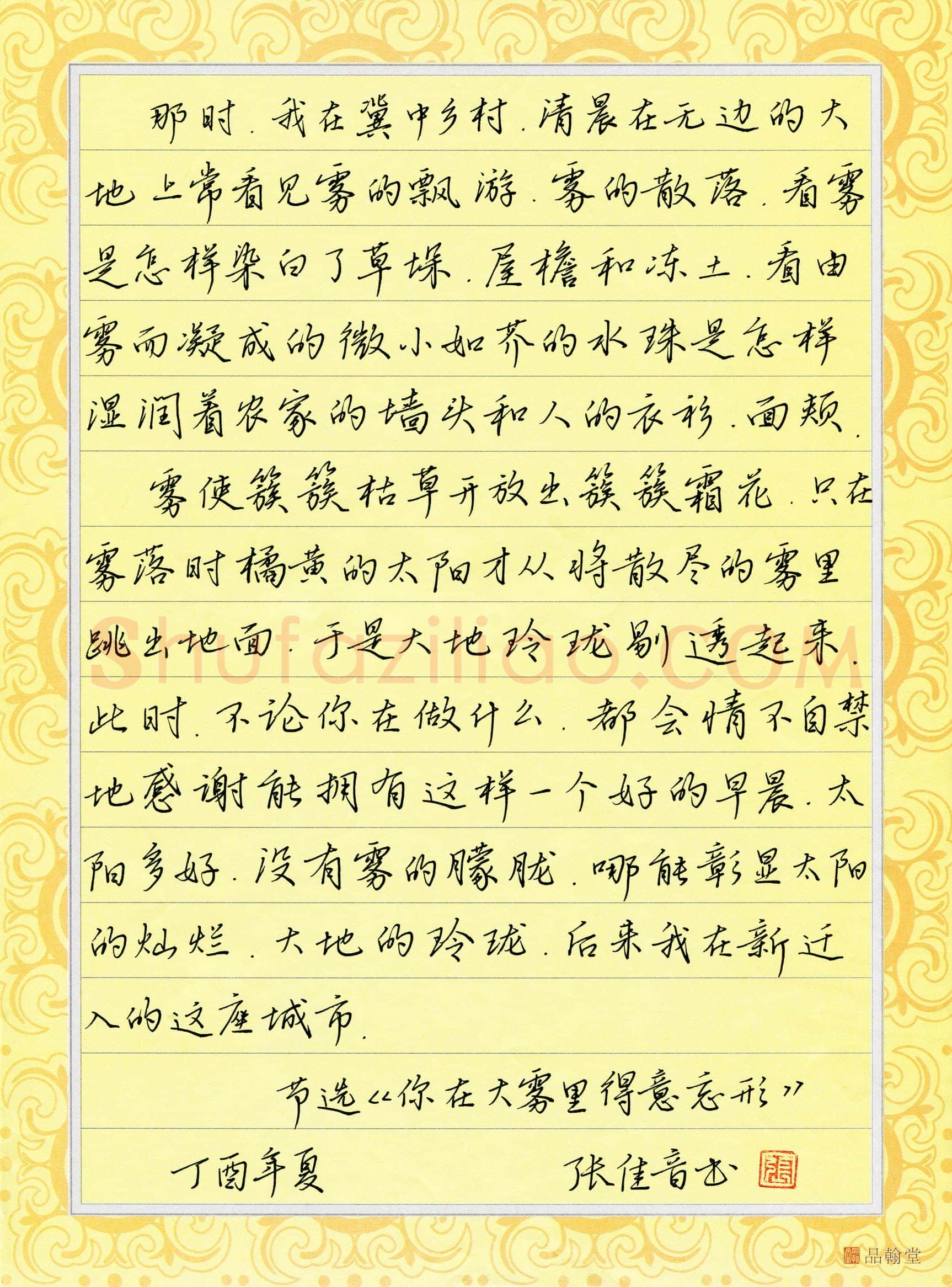 张佳音(少儿组 14岁 金奖)硬笔书法大赛获奖作品,张佳音硬笔书法作品
