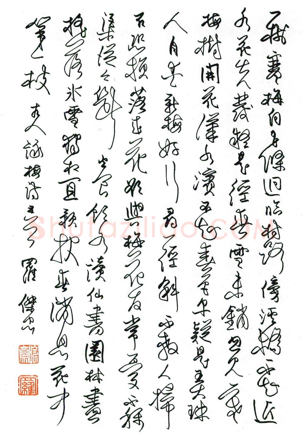 罗杰忠硬笔行书古人咏梅诗五首 硬笔书法作品欣赏