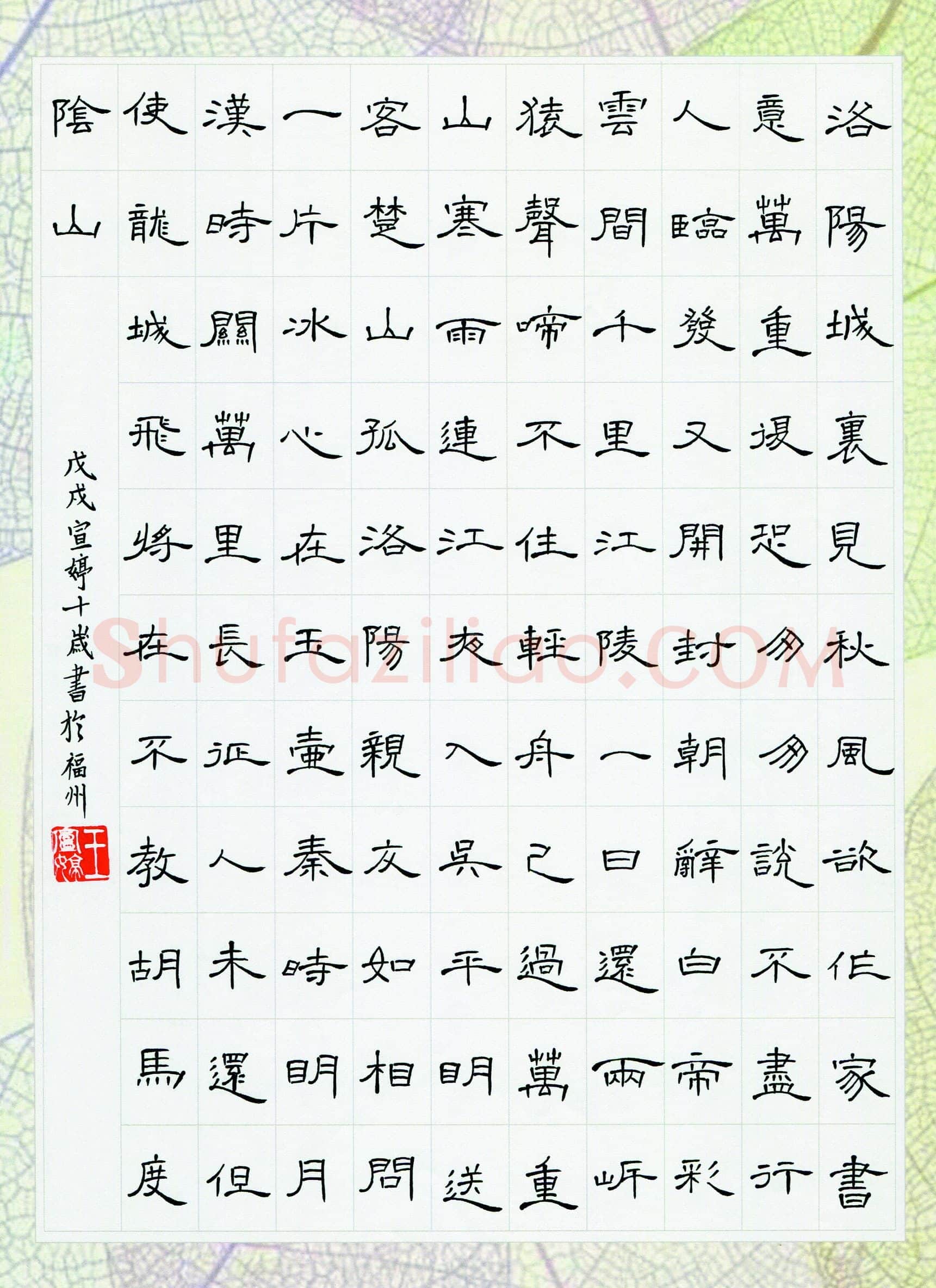 王宣婷(少儿组 11岁 金奖)硬笔书法大赛获奖作品,王宣婷硬笔书法作品