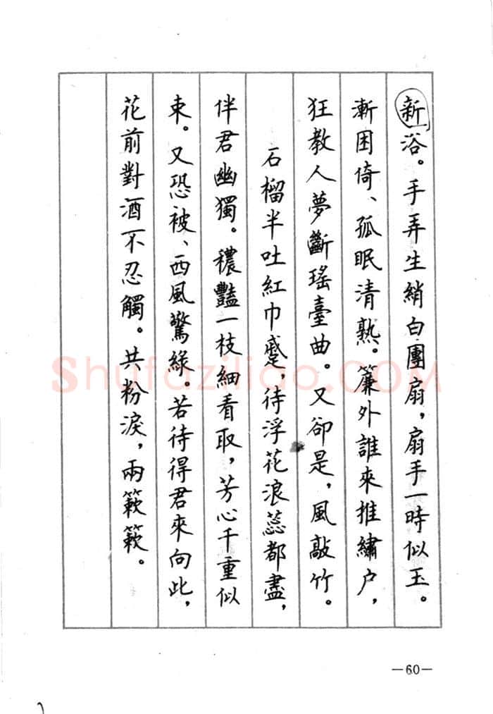 顾仲安硬笔行书字帖,摘自顾仲安《宋词精选五体钢笔字帖》名家字帖
