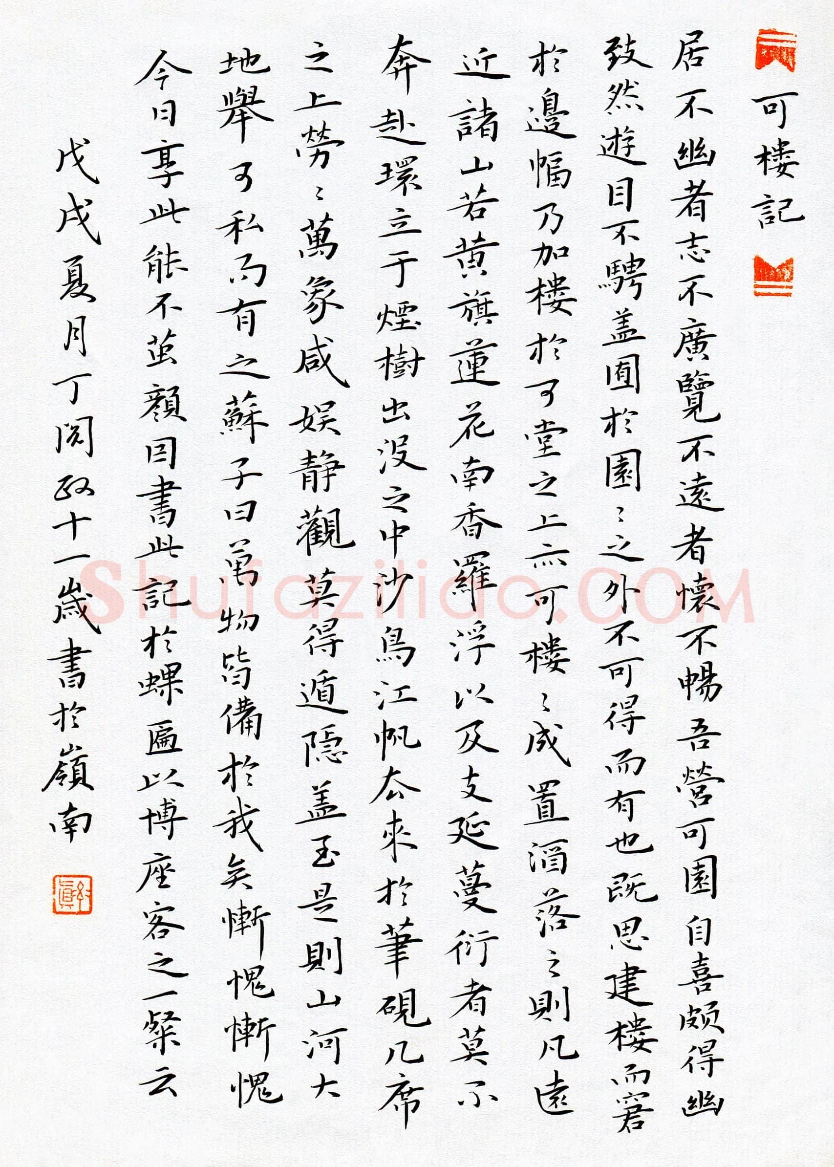 丁阅政(少儿组 11岁 金奖)硬笔书法大赛获奖作品,丁阅政硬笔书法作品