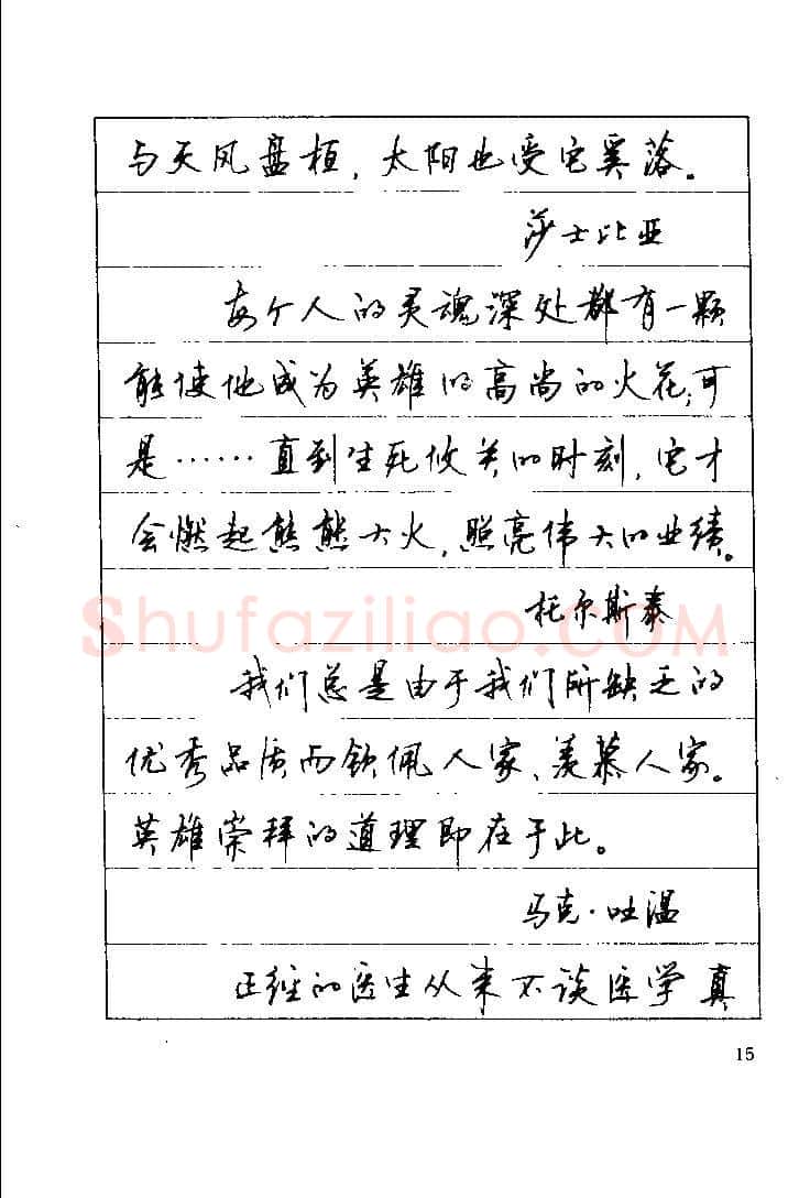顾仲安硬笔楷书字帖,摘自顾仲安《罗兰小语》行楷字帖