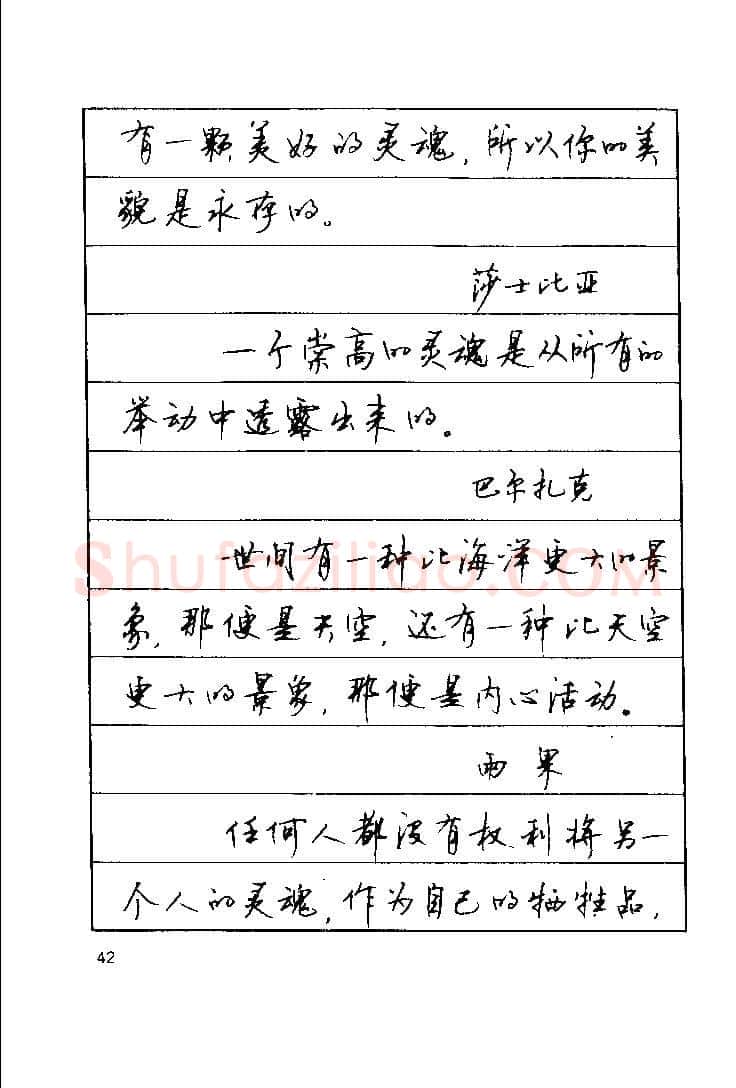 顾仲安硬笔楷书字帖,摘自顾仲安《罗兰小语》行楷字帖