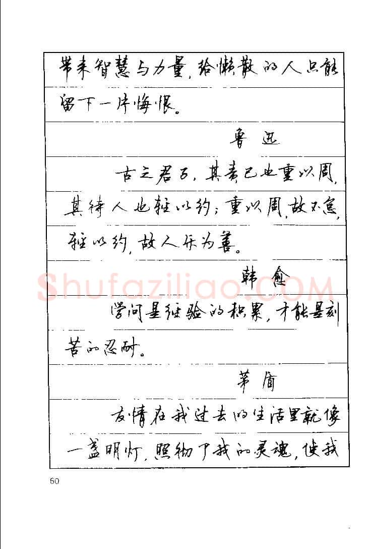 顾仲安硬笔楷书字帖,摘自顾仲安《罗兰小语》行楷字帖