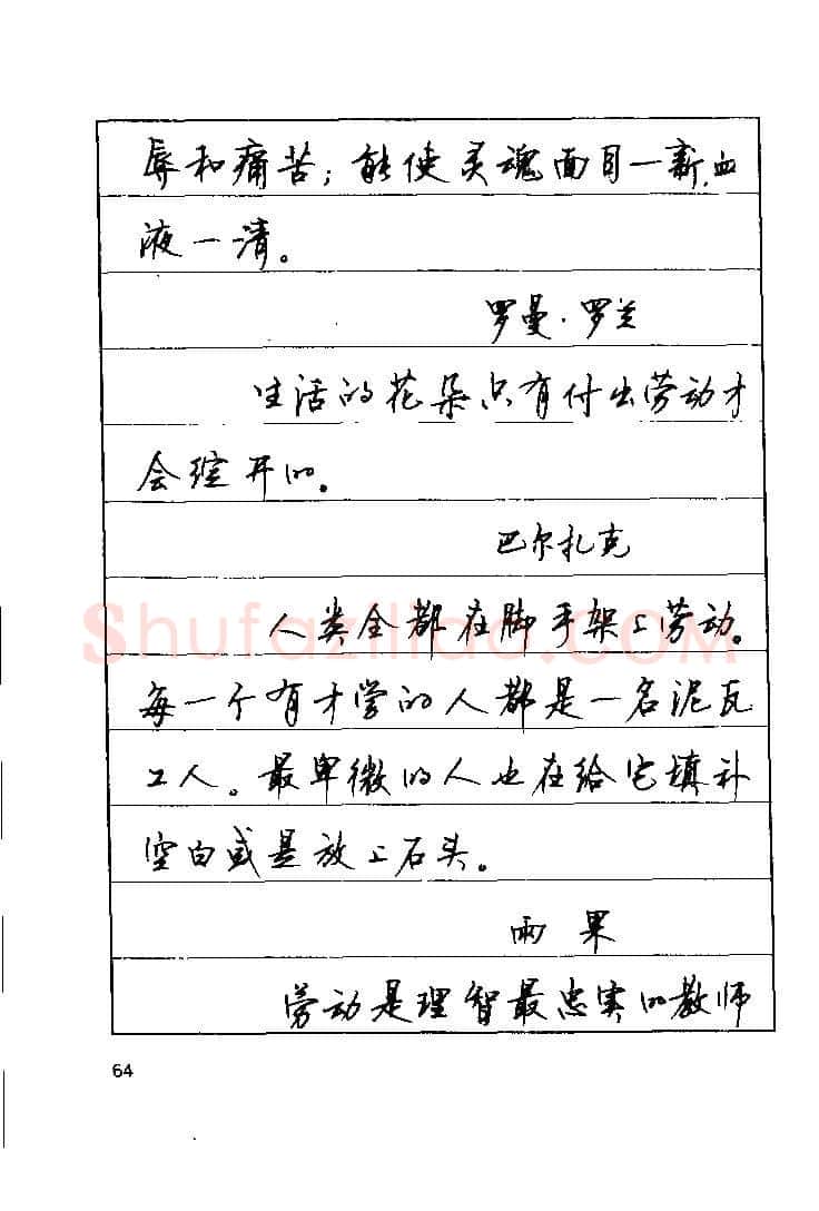 顾仲安硬笔楷书字帖,摘自顾仲安《罗兰小语》行楷字帖