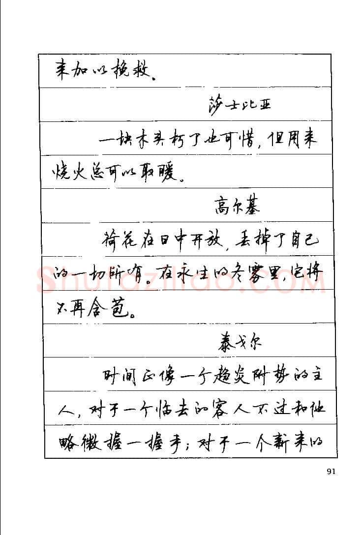 顾仲安硬笔楷书字帖,摘自顾仲安《罗兰小语》行楷字帖