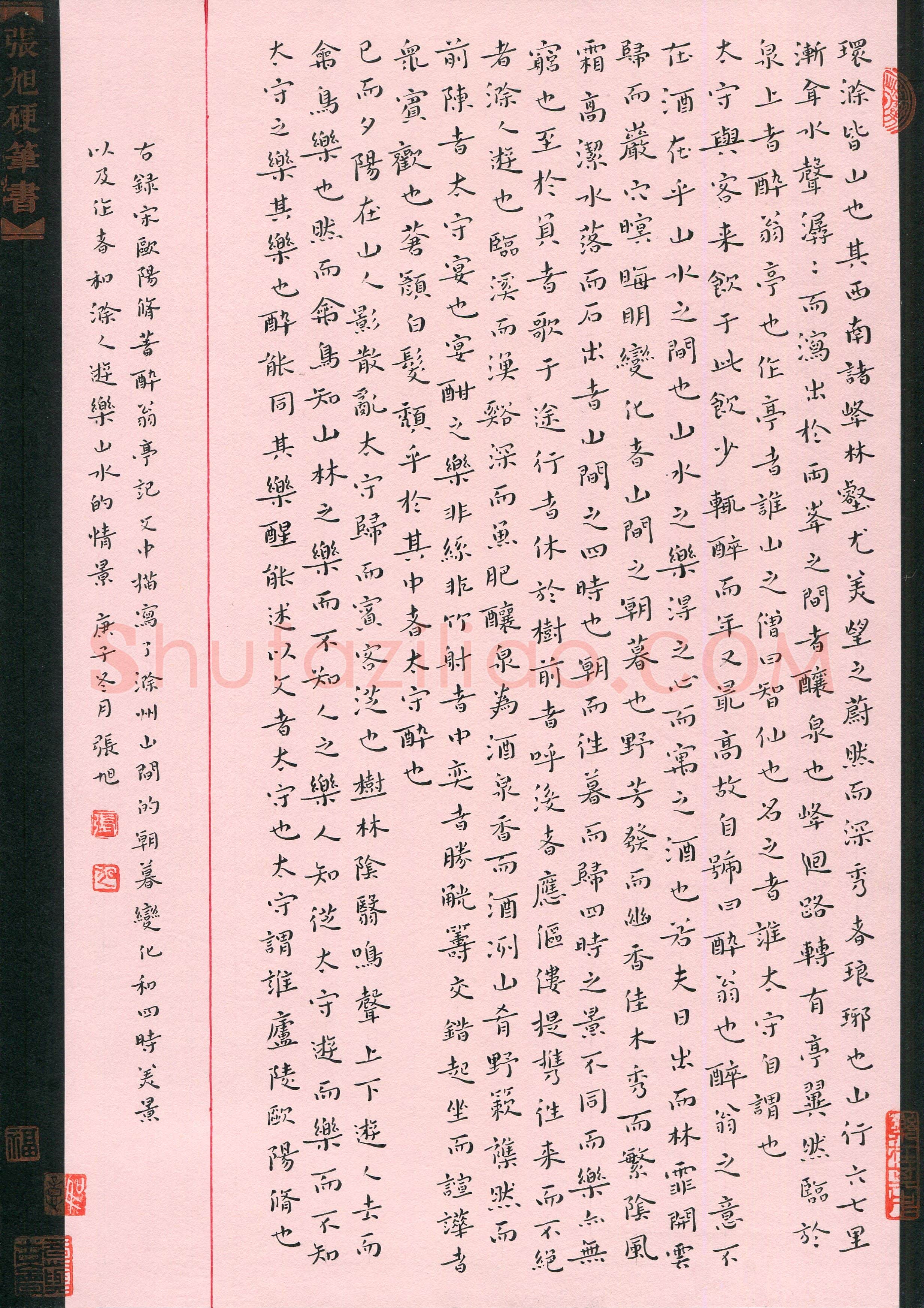 张旭(成人组 楷书 优秀奖)硬笔书法大赛获奖作品,张旭硬笔书法作品