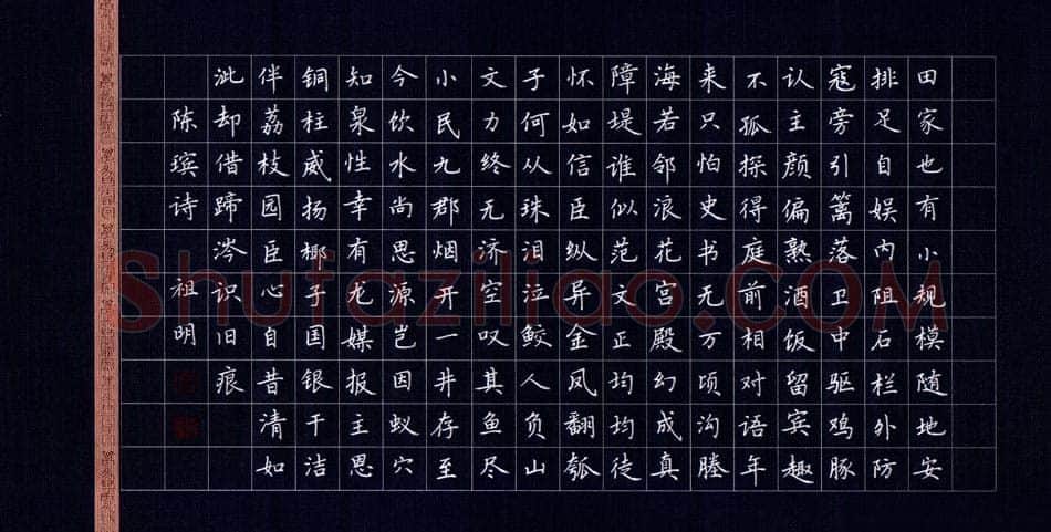文祖明硬笔楷书陈瑸诗,文祖明硬笔书法作品