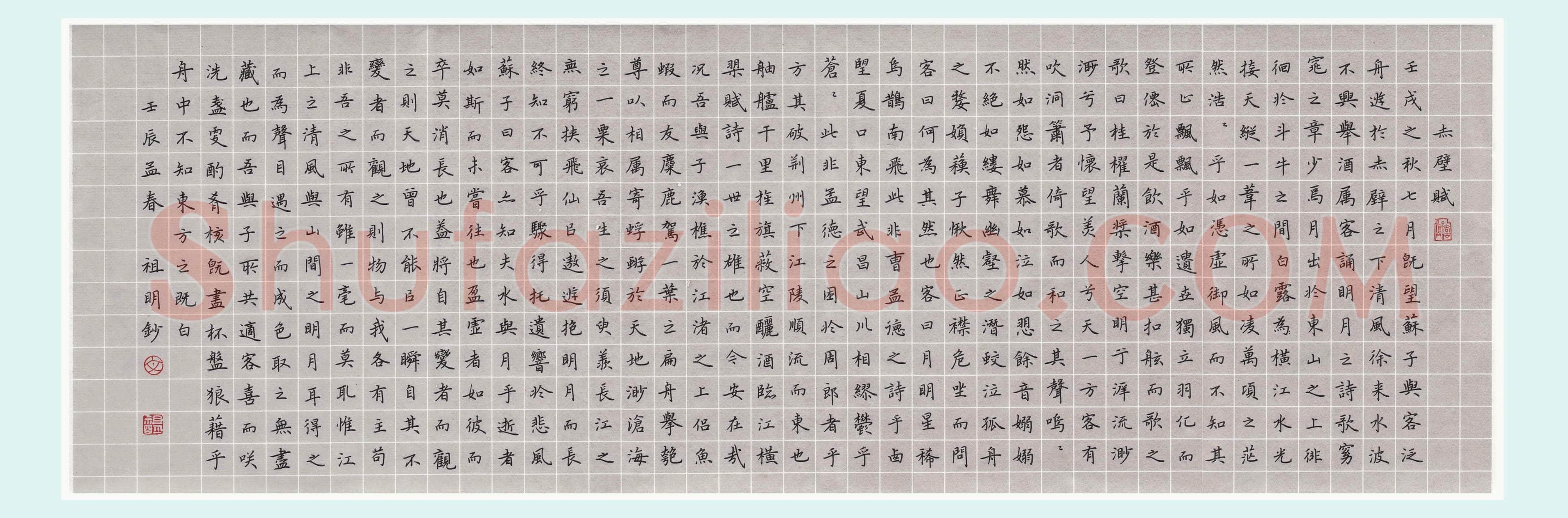 文祖明硬笔楷书赤壁赋,文祖明硬笔书法作品