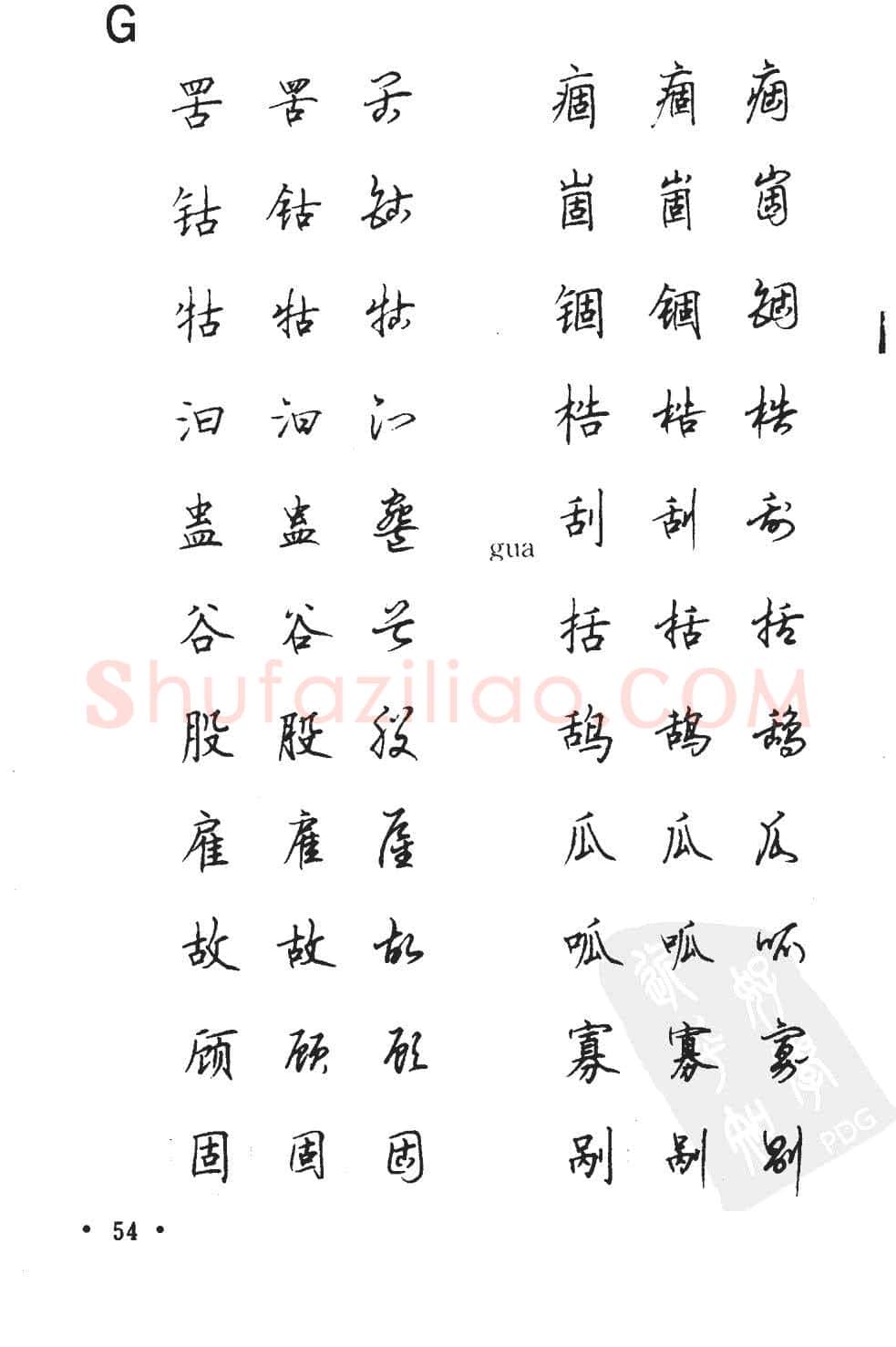 顾仲安硬笔硬笔字帖,摘自顾仲安5000常用汉字钢笔三体字帖