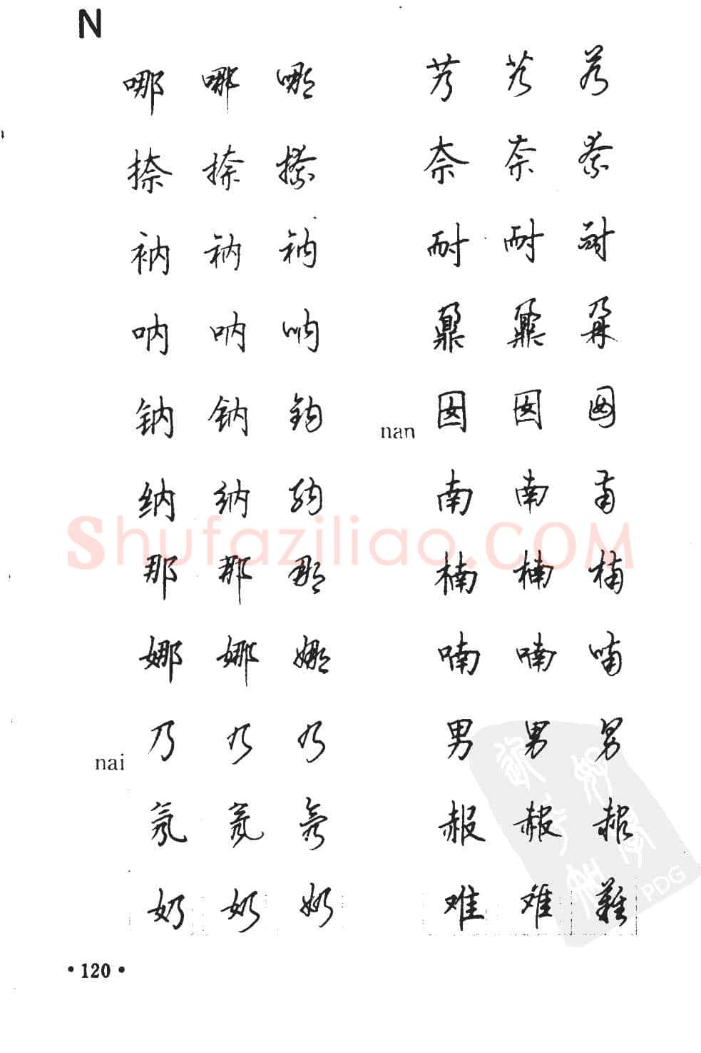 顾仲安硬笔硬笔字帖,摘自顾仲安5000常用汉字钢笔三体字帖