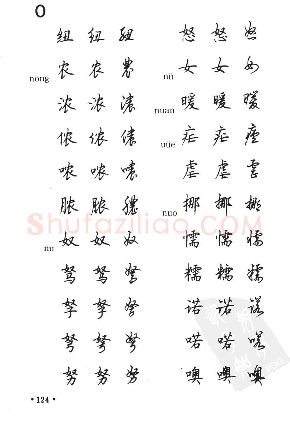 顾仲安硬笔硬笔字帖,摘自顾仲安5000常用汉字钢笔三体字帖