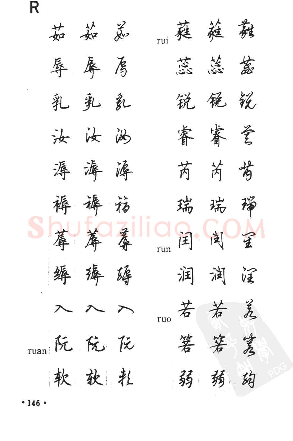 顾仲安硬笔硬笔字帖,摘自顾仲安5000常用汉字钢笔三体字帖