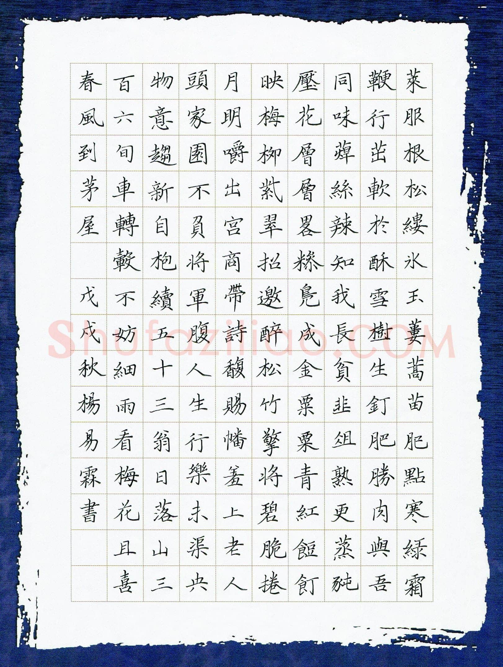 杨易霖(少儿组 13岁 金奖)硬笔书法大赛获奖作品,杨易霖硬笔书法作品