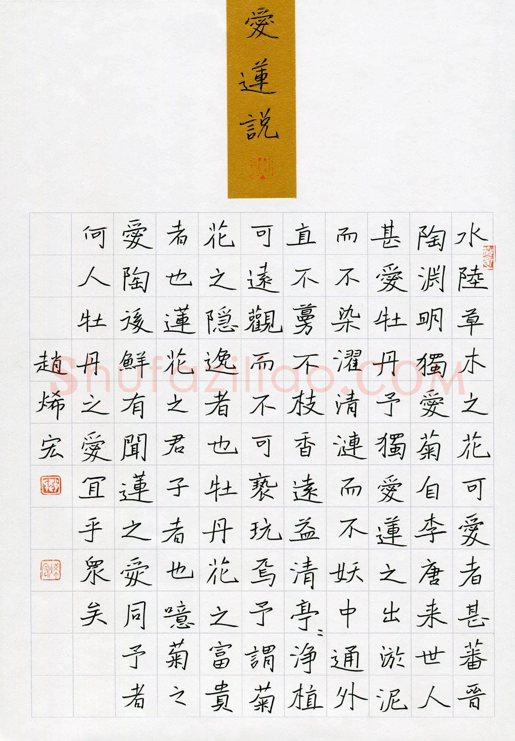 赵烯宏(少儿组 15岁 特等奖)硬笔书法大赛获奖作品,赵烯宏硬笔书法作品