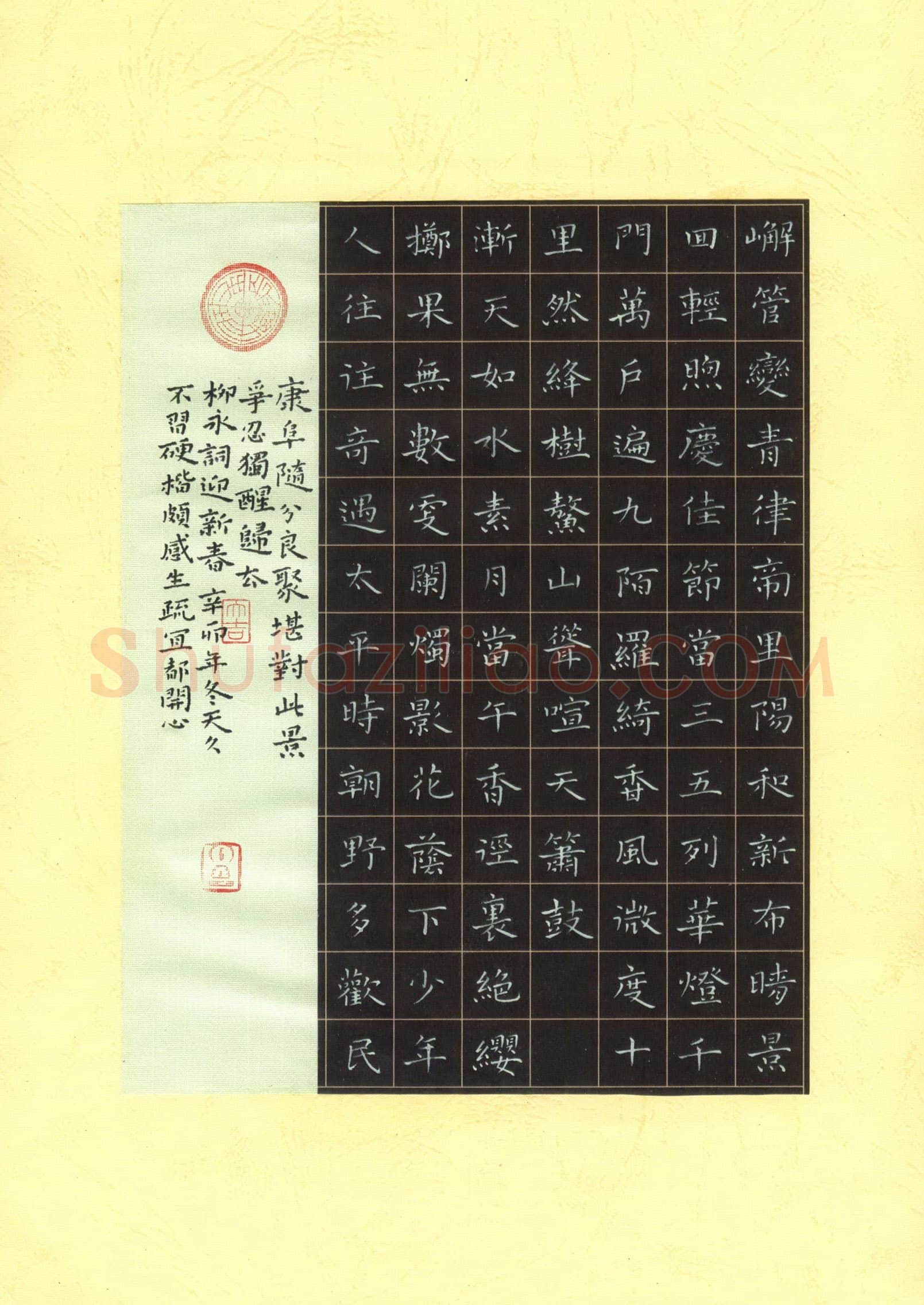 张开新硬笔楷书柳永词,张开新硬笔书法作品