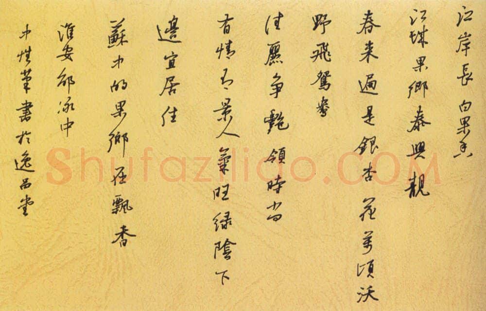邵泳中硬笔行书江岸长