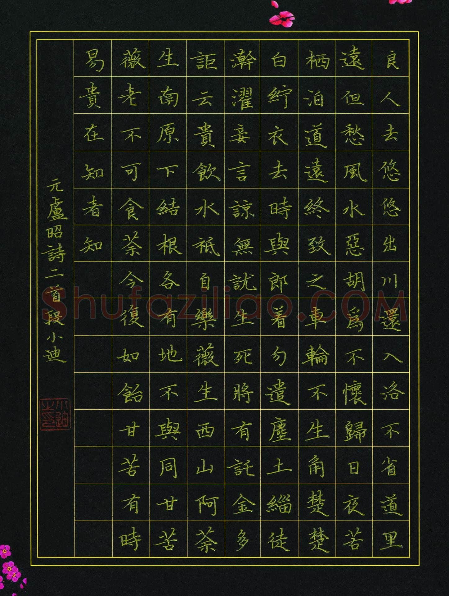 段小迪(少儿组 14岁 金奖)硬笔书法大赛获奖作品,段小迪硬笔书法作品