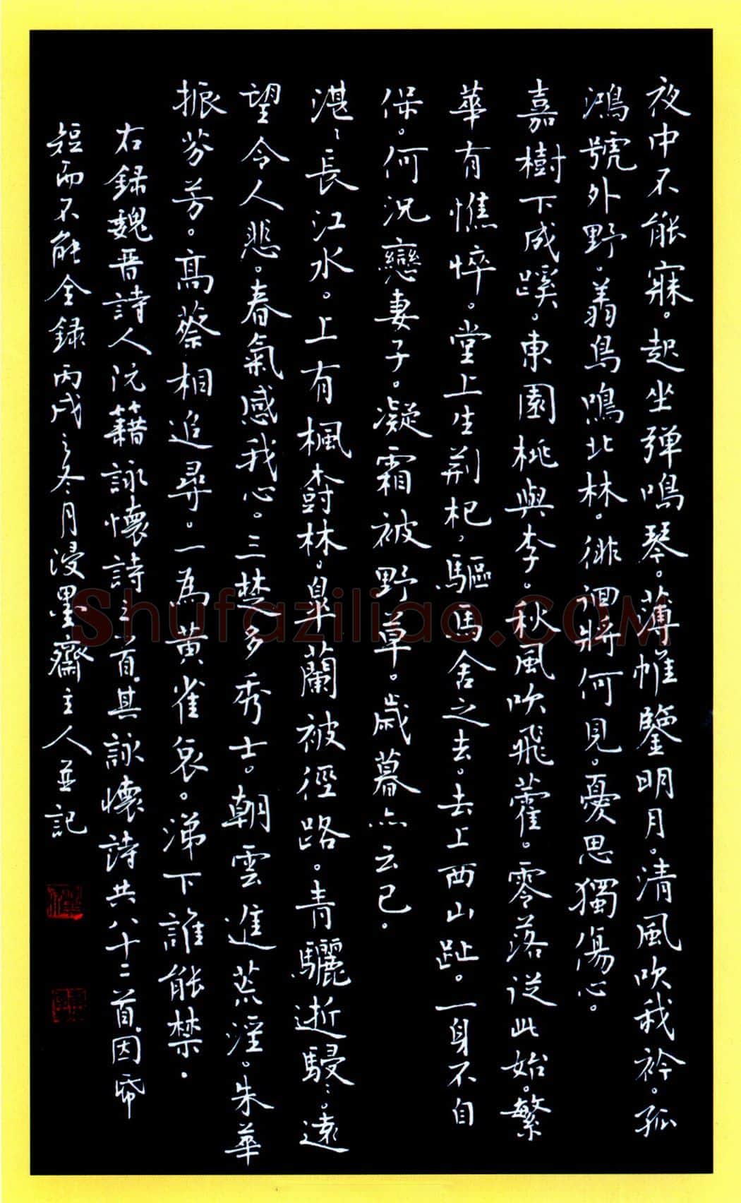 唐国生硬笔行楷阮籍诗咏怀三首 硬笔书法作品欣赏