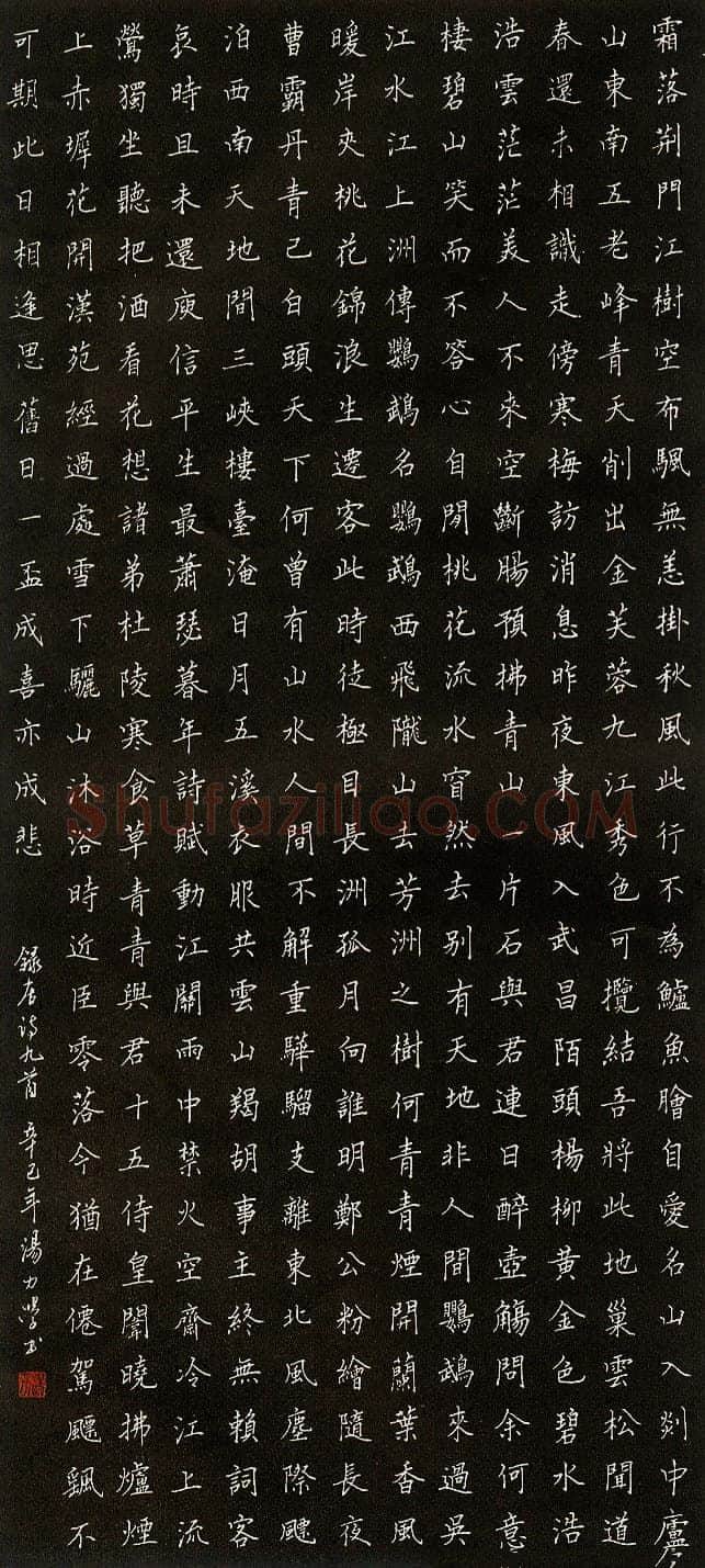 汤力硬笔录唐诗九首 硬笔书法作品欣赏