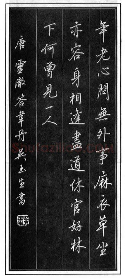 吴玉生硬笔行书温庭筠瑶瑟怨 硬笔书法作品欣赏