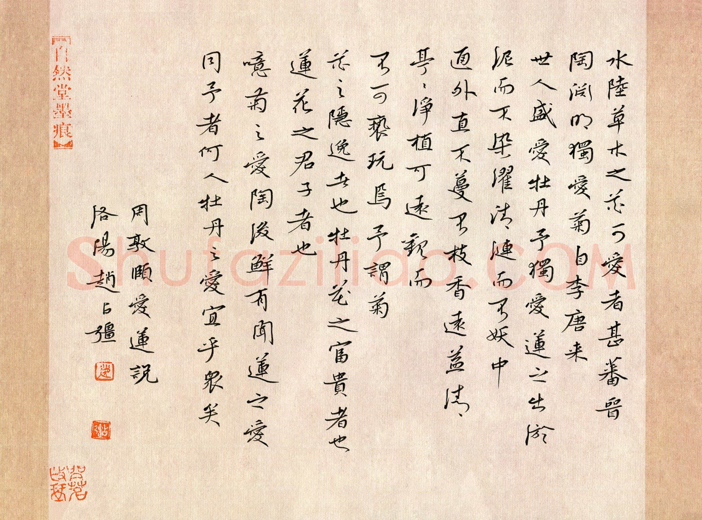 赵占强硬笔行书周敦颐爱莲说,赵占强硬笔书法作品