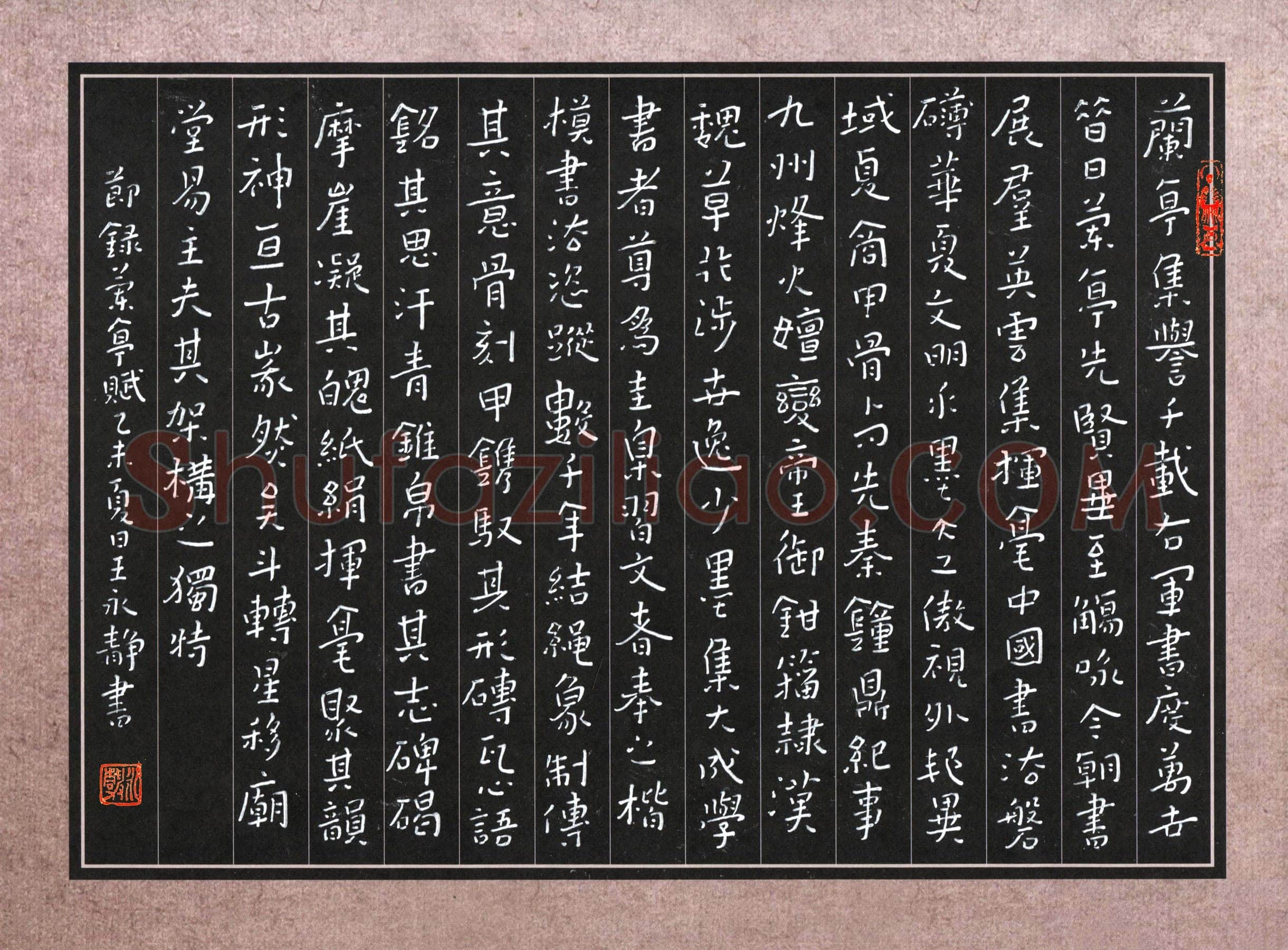 王永静硬笔楷书节录兰亭赋,王永静硬笔书法作品