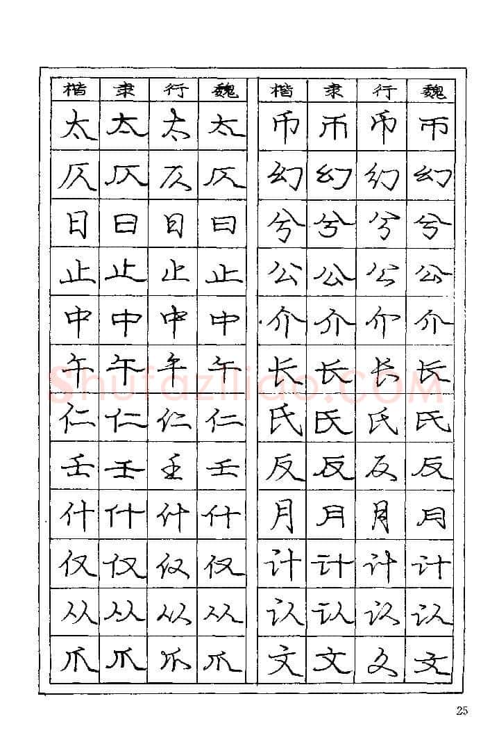 庞中华硬笔楷书字帖,摘自《庞中华钢笔字帖》84版