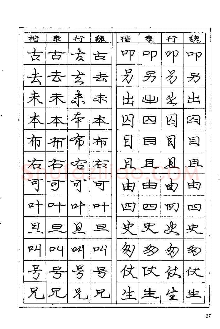 庞中华硬笔楷书字帖,摘自《庞中华钢笔字帖》84版