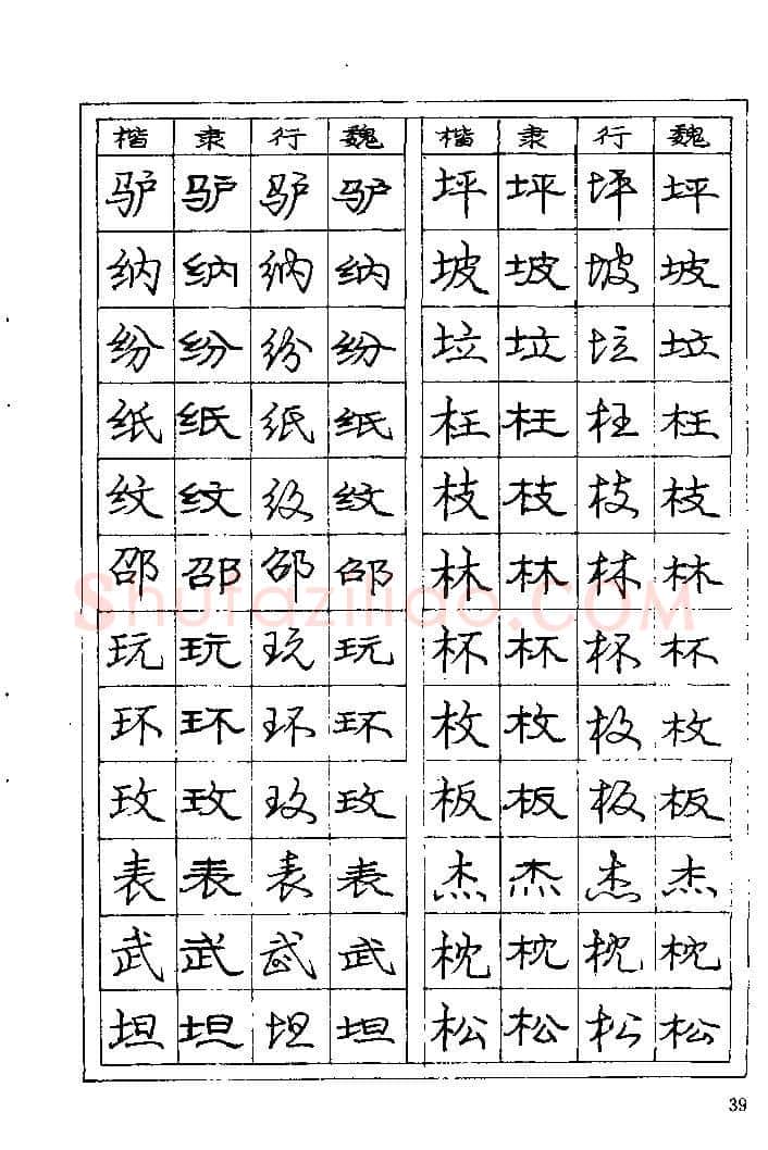 庞中华硬笔楷书字帖,摘自《庞中华钢笔字帖》84版