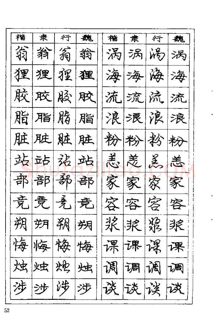 庞中华硬笔楷书字帖,摘自《庞中华钢笔字帖》84版