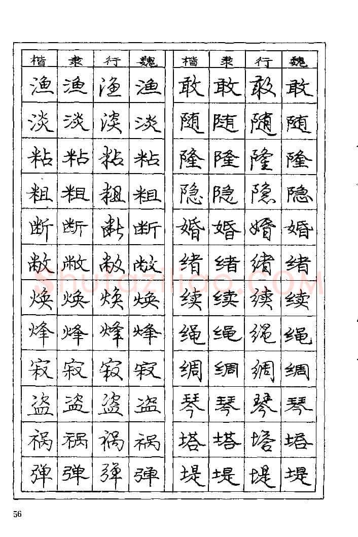 庞中华硬笔楷书字帖,摘自《庞中华钢笔字帖》84版