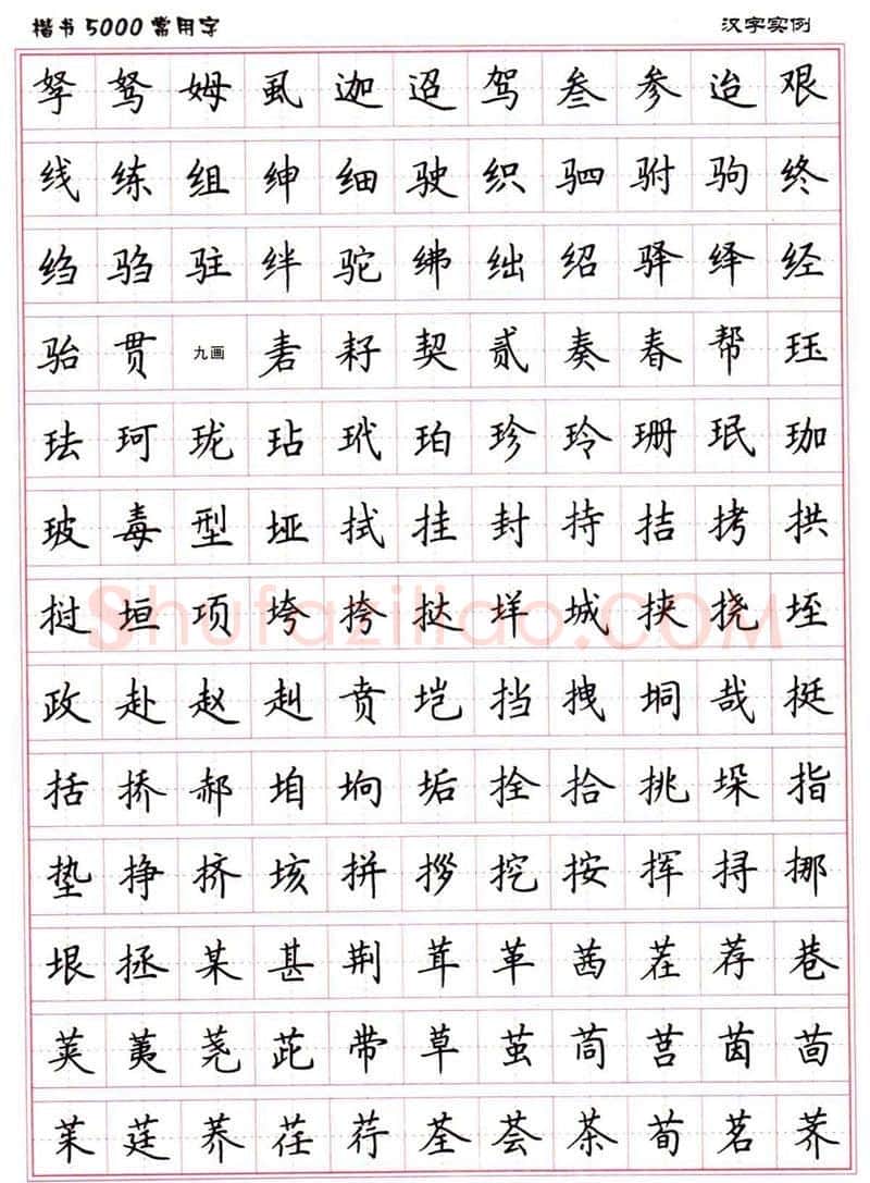 卢中南硬笔楷书字帖,摘自卢中南楷书5000常用字下载