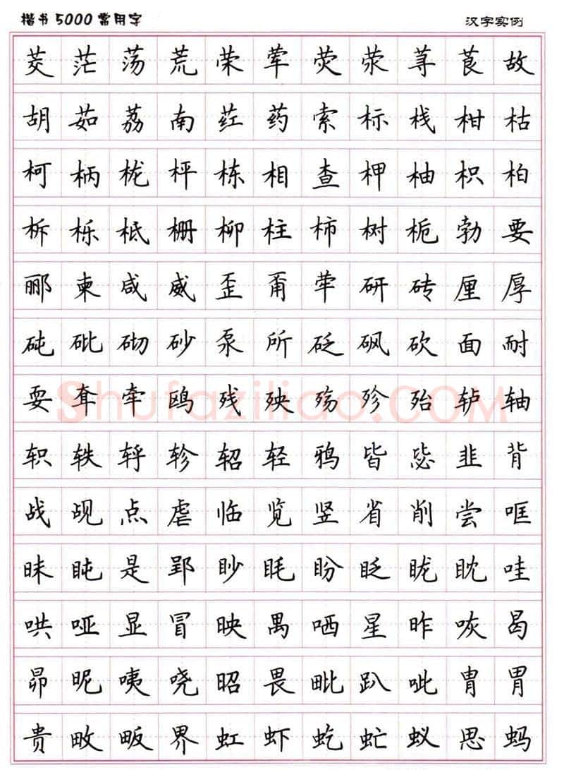 卢中南硬笔楷书字帖,摘自卢中南楷书5000常用字下载