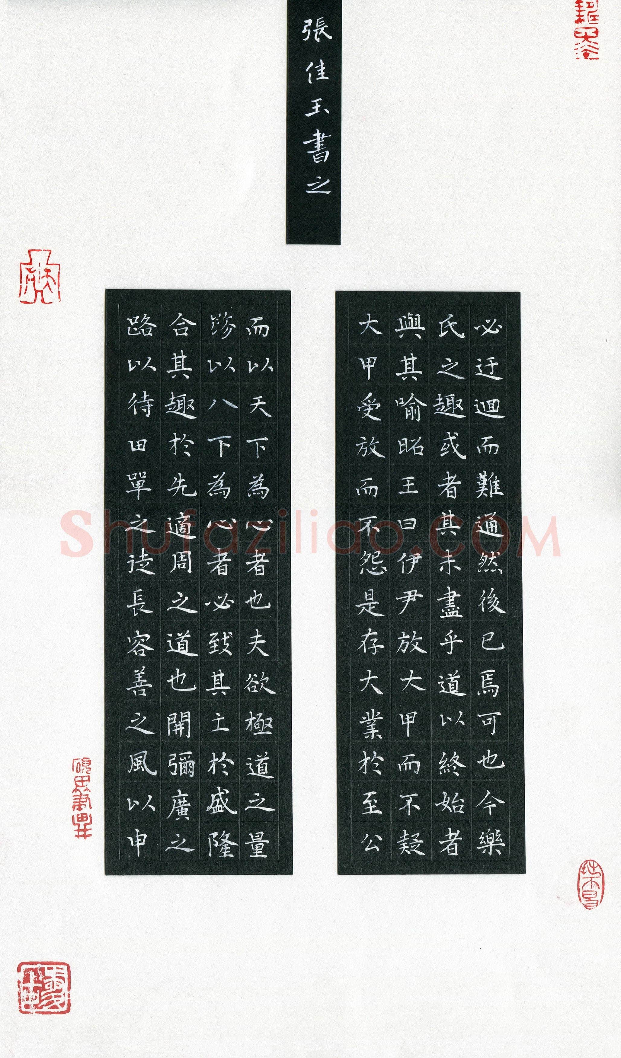 张佳玉(少儿组 13岁)硬笔书法大赛入围作品选登,张佳玉硬笔书法作品