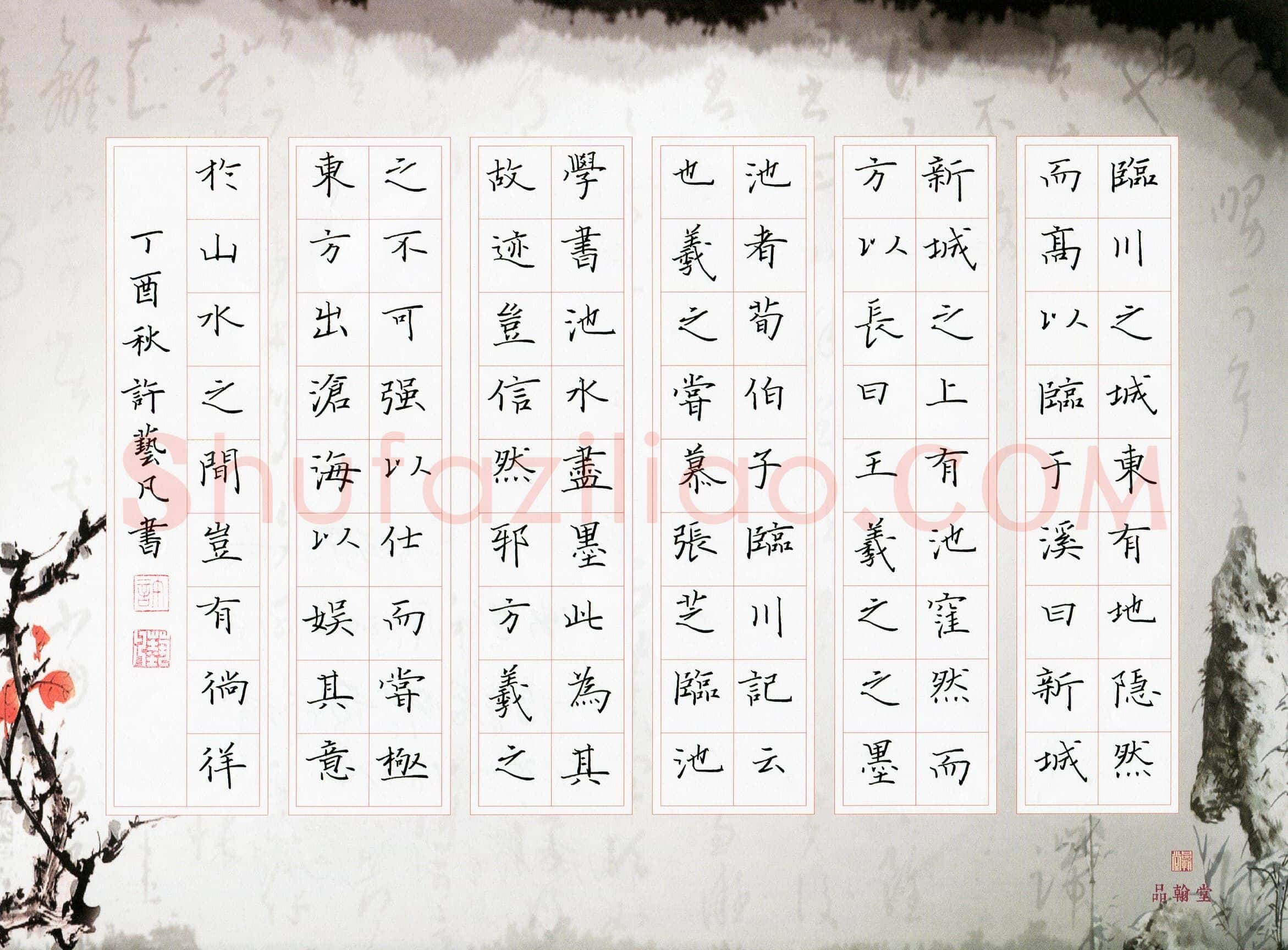 许艺凡(少儿组 15岁 金奖)硬笔书法大赛获奖作品,许艺凡硬笔书法作品
