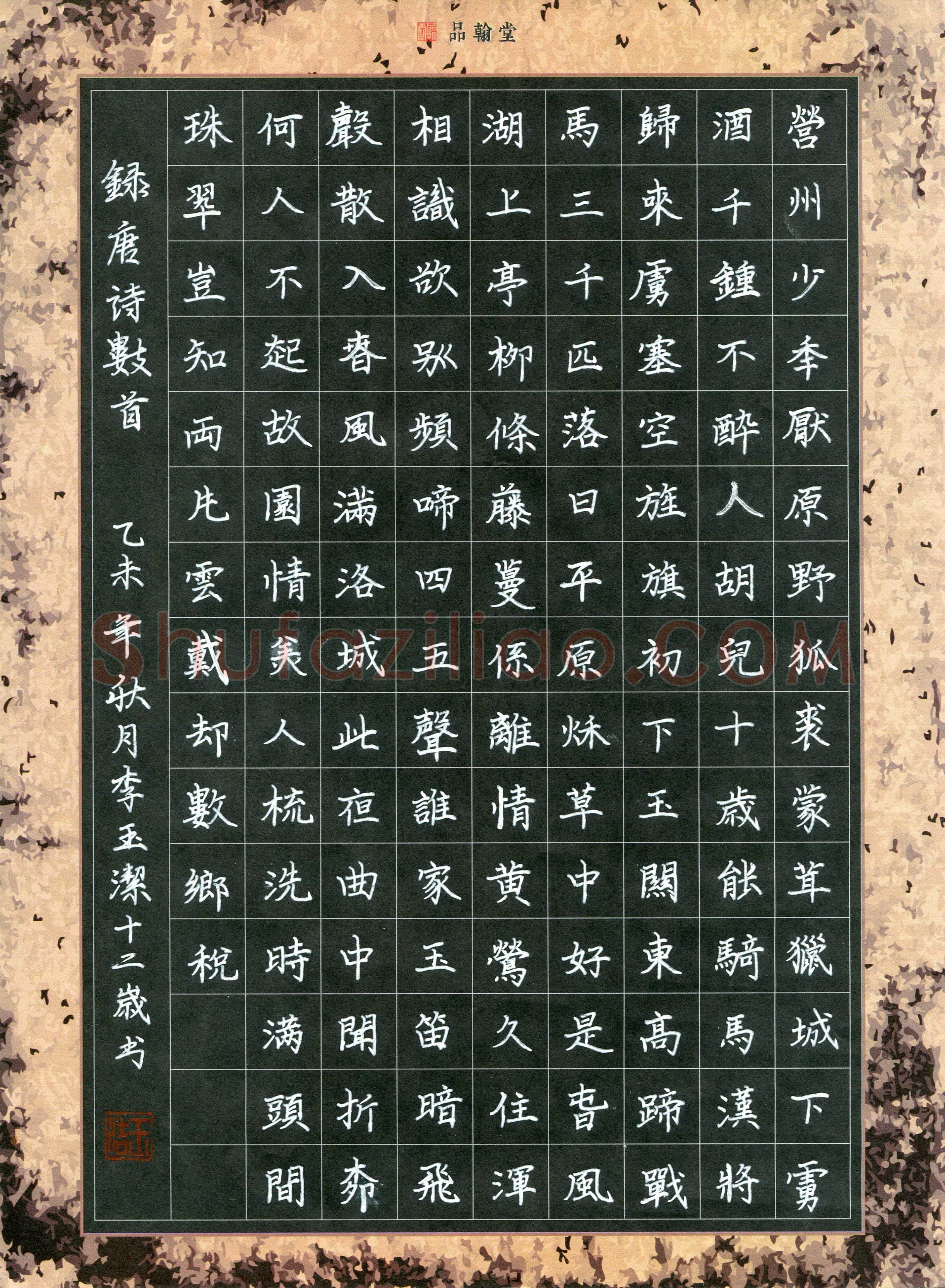 李玉洁(少儿组 12岁)硬笔书法大赛入围作品选登,李玉洁硬笔书法作品