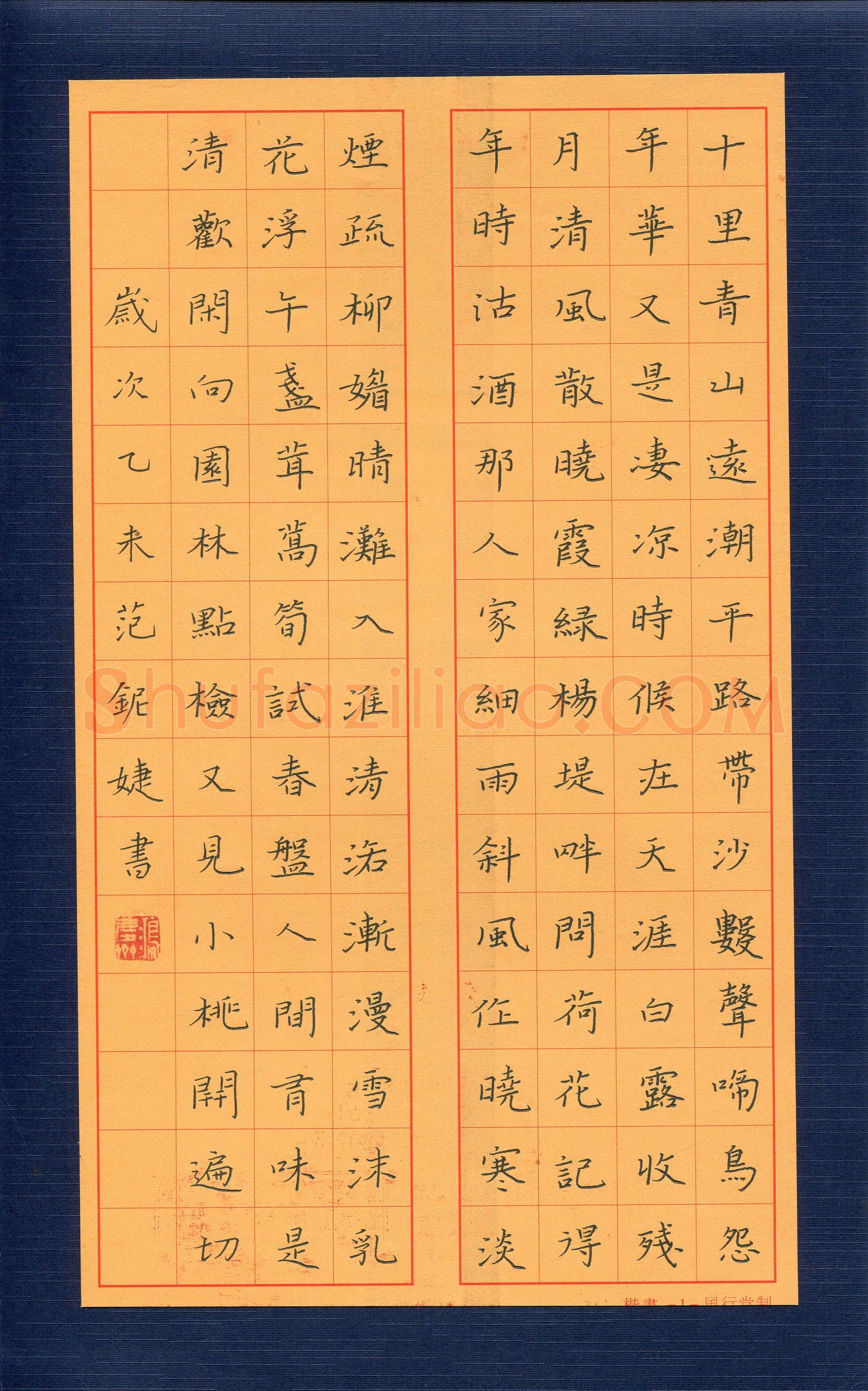 范妮婕(少儿组 12岁 银奖)硬笔书法大赛获奖作品,范妮婕硬笔书法作品