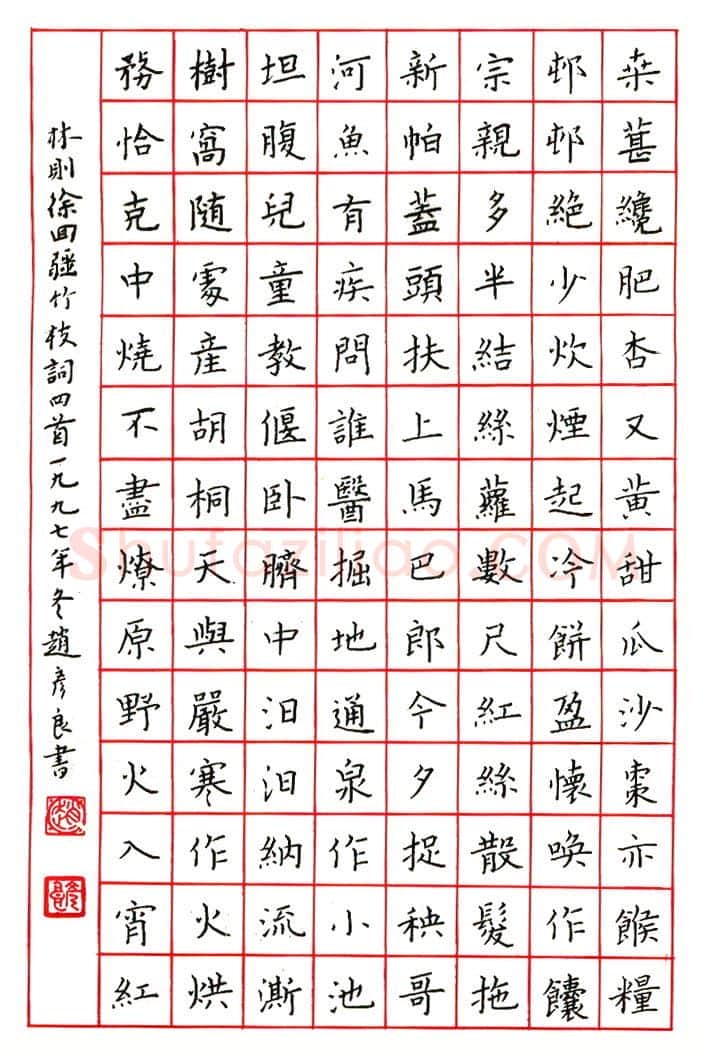 赵彦良硬笔楷书朱履贞论书语 硬笔书法作品欣赏