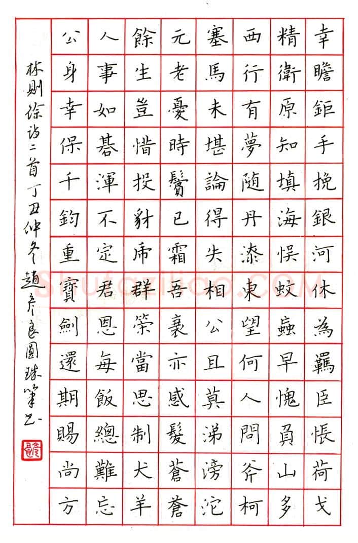 赵彦良硬笔楷书朱履贞论书语 硬笔书法作品欣赏