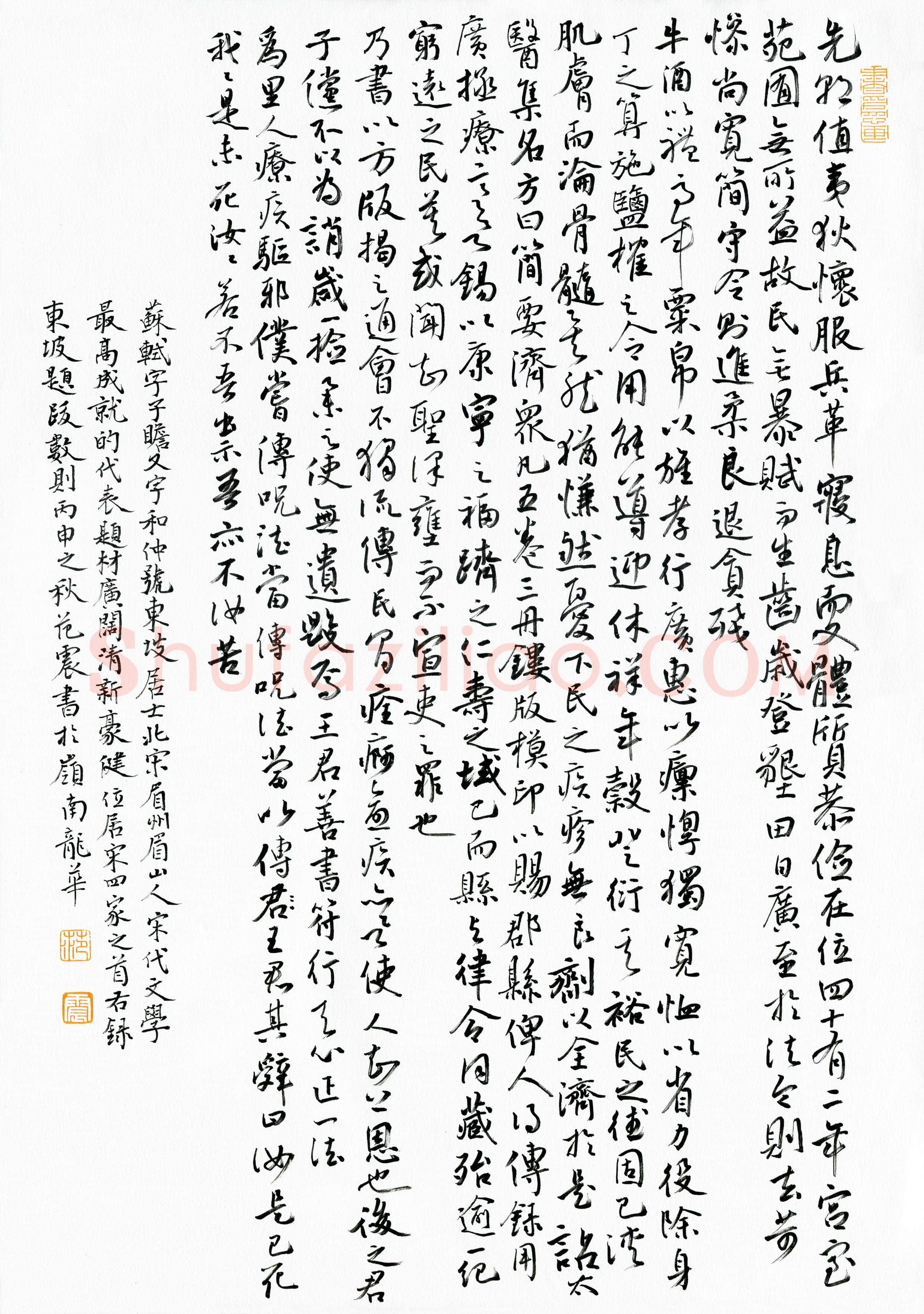 范震(成人组)硬笔书法大赛入围作品选登,范震硬笔书法作品