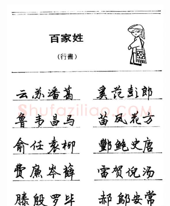 钢笔字帖下载:《钢笔行书百家姓》 | 钢笔书法字帖