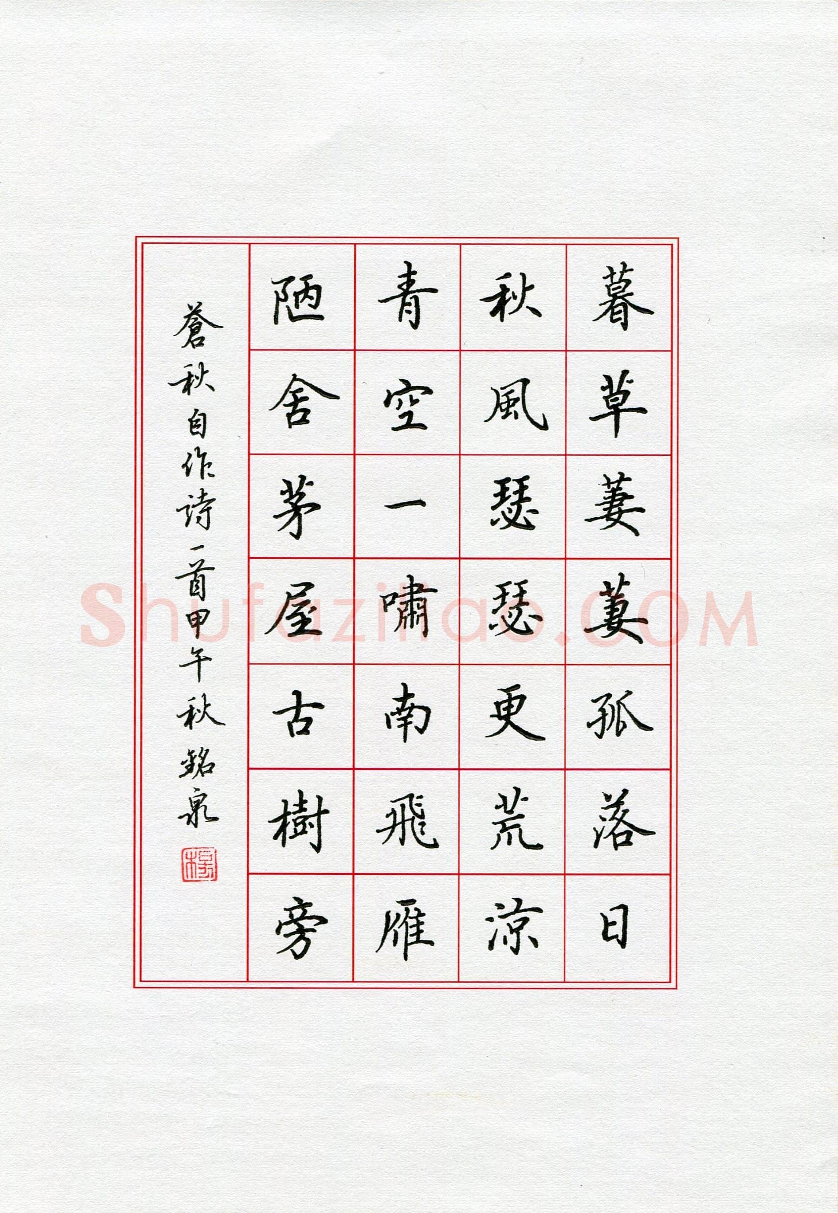 杨振柱(成人组 优秀奖)硬笔书法大赛获奖作品,杨振柱硬笔书法作品