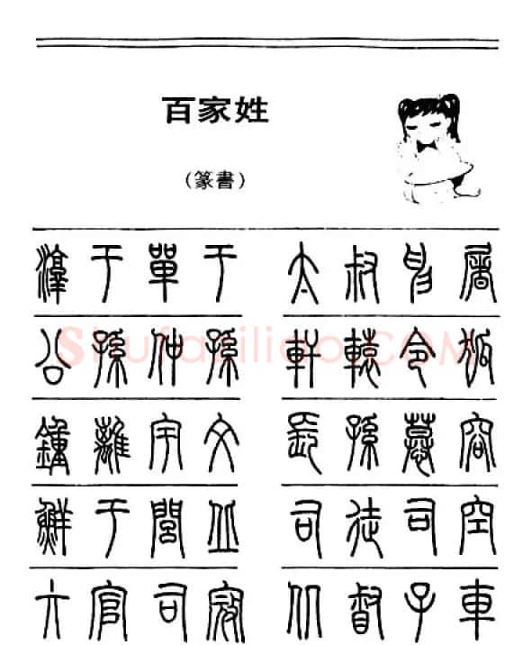 钢笔字帖下载:《钢笔篆书百家姓》 | 钢笔书法字帖
