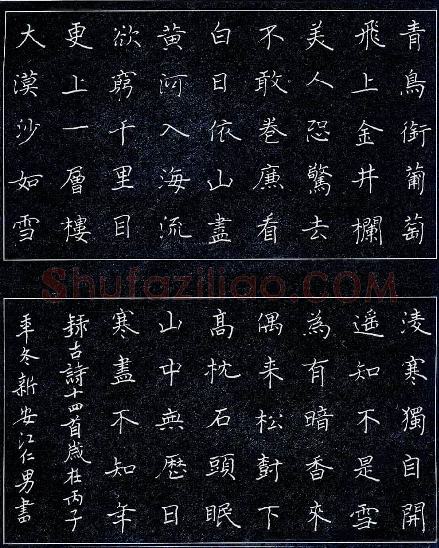邹仁男硬笔录古诗十四首(局部) 硬笔书法作品欣赏