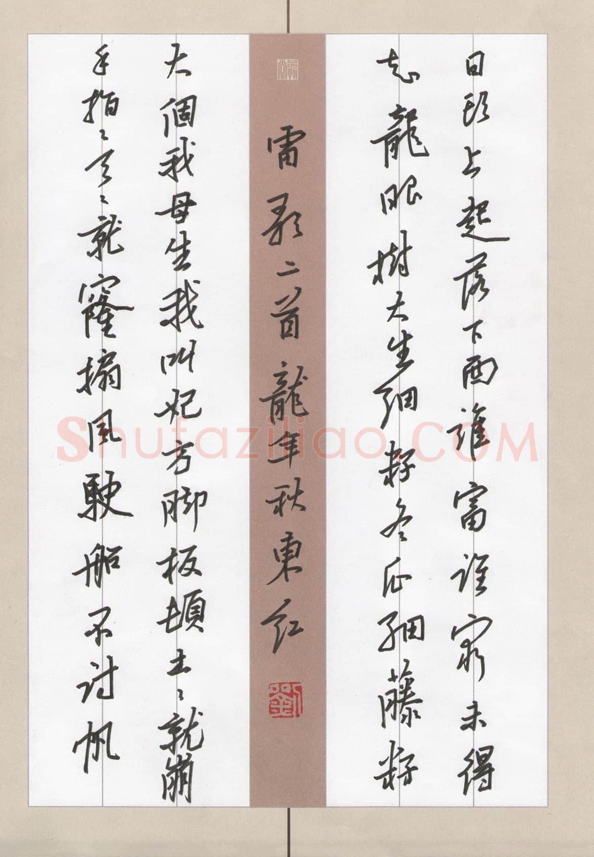 刘东红硬笔行书雷歌二首,刘东红硬笔书法作品