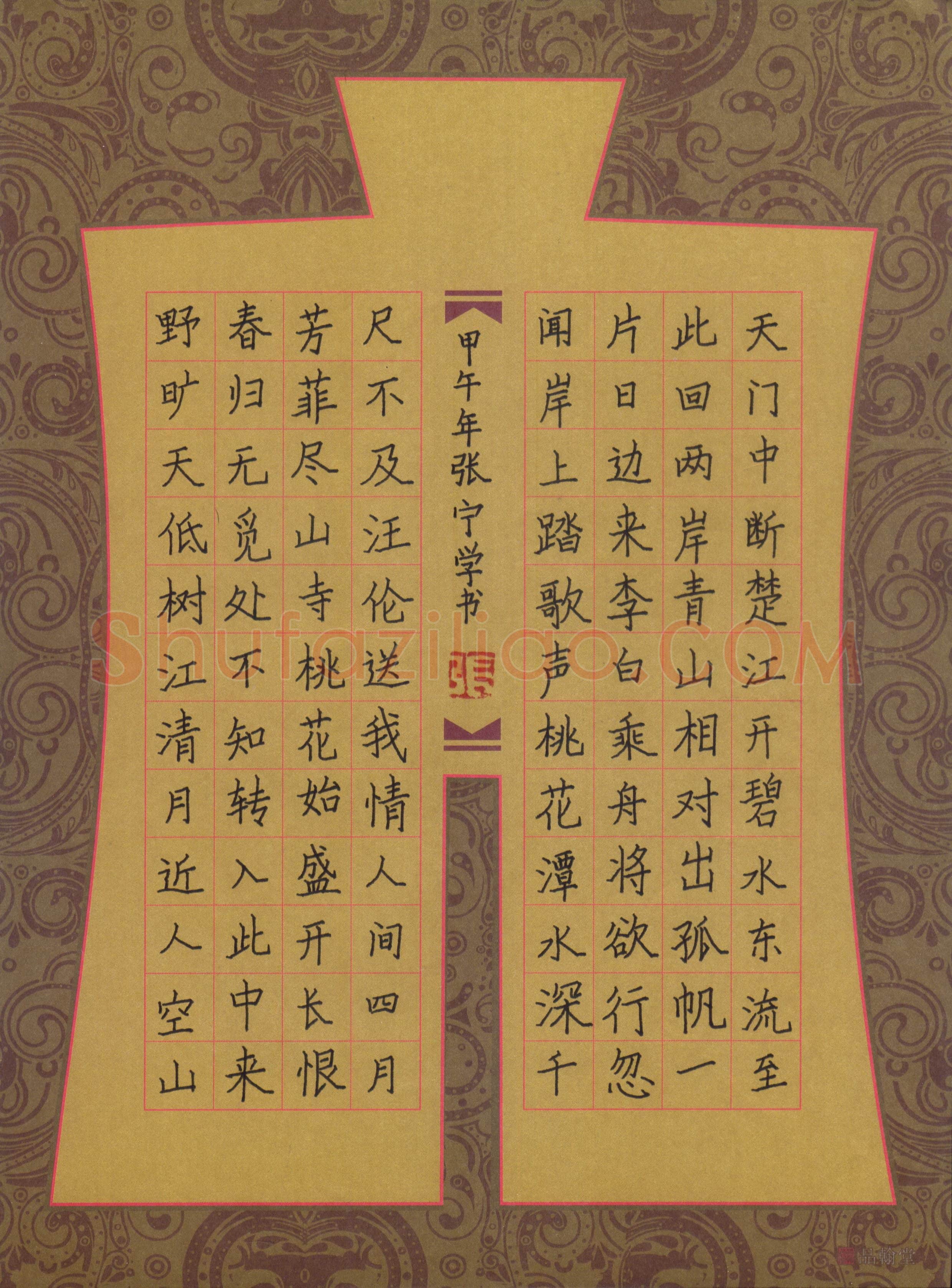 张宁(少儿组 14岁)硬笔书法大赛入围作品选登,张宁硬笔书法作品