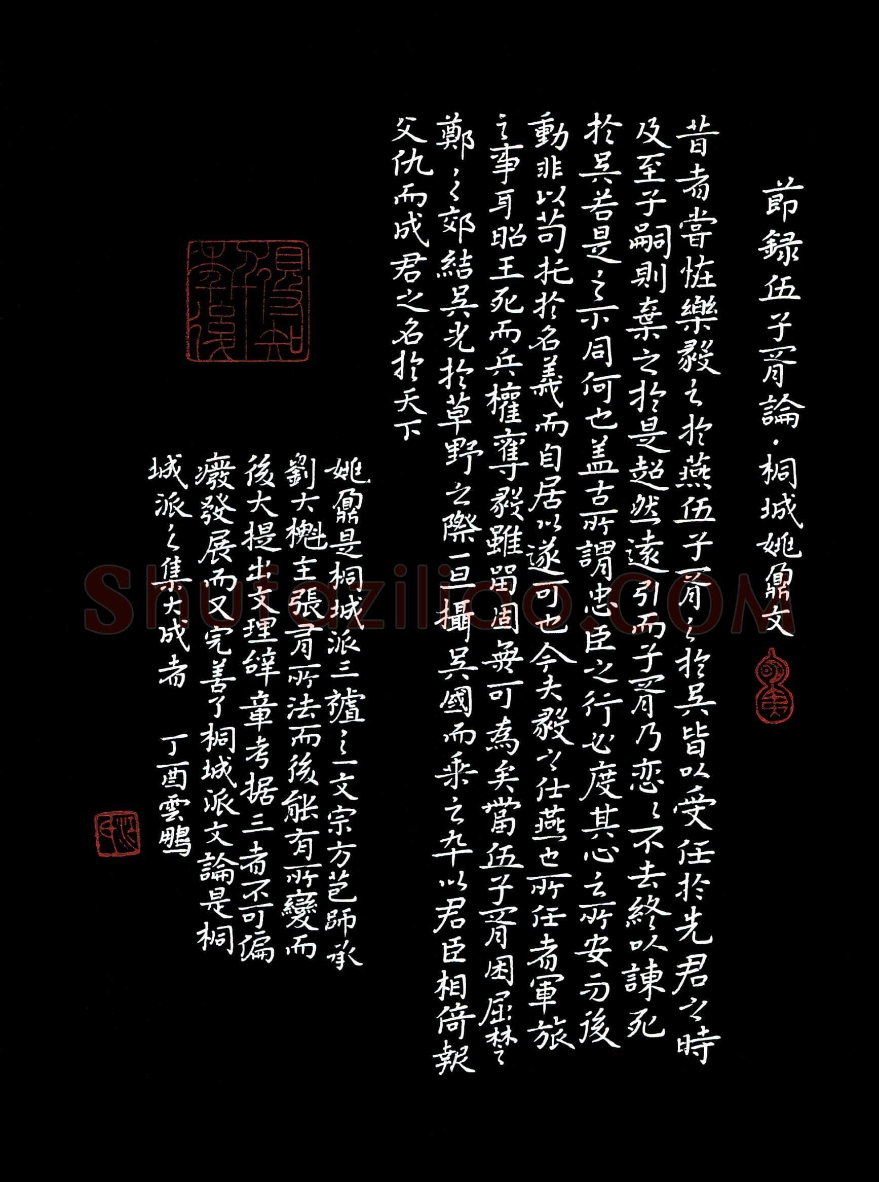 江云鹏硬笔楷书姚鼐伍子胥论节录,江云鹏硬笔书法作品